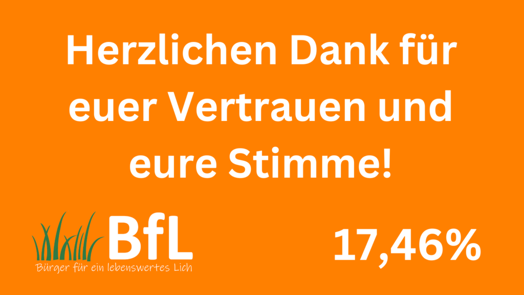 Kommunalwahl 2026: die BfL sagt „Danke“